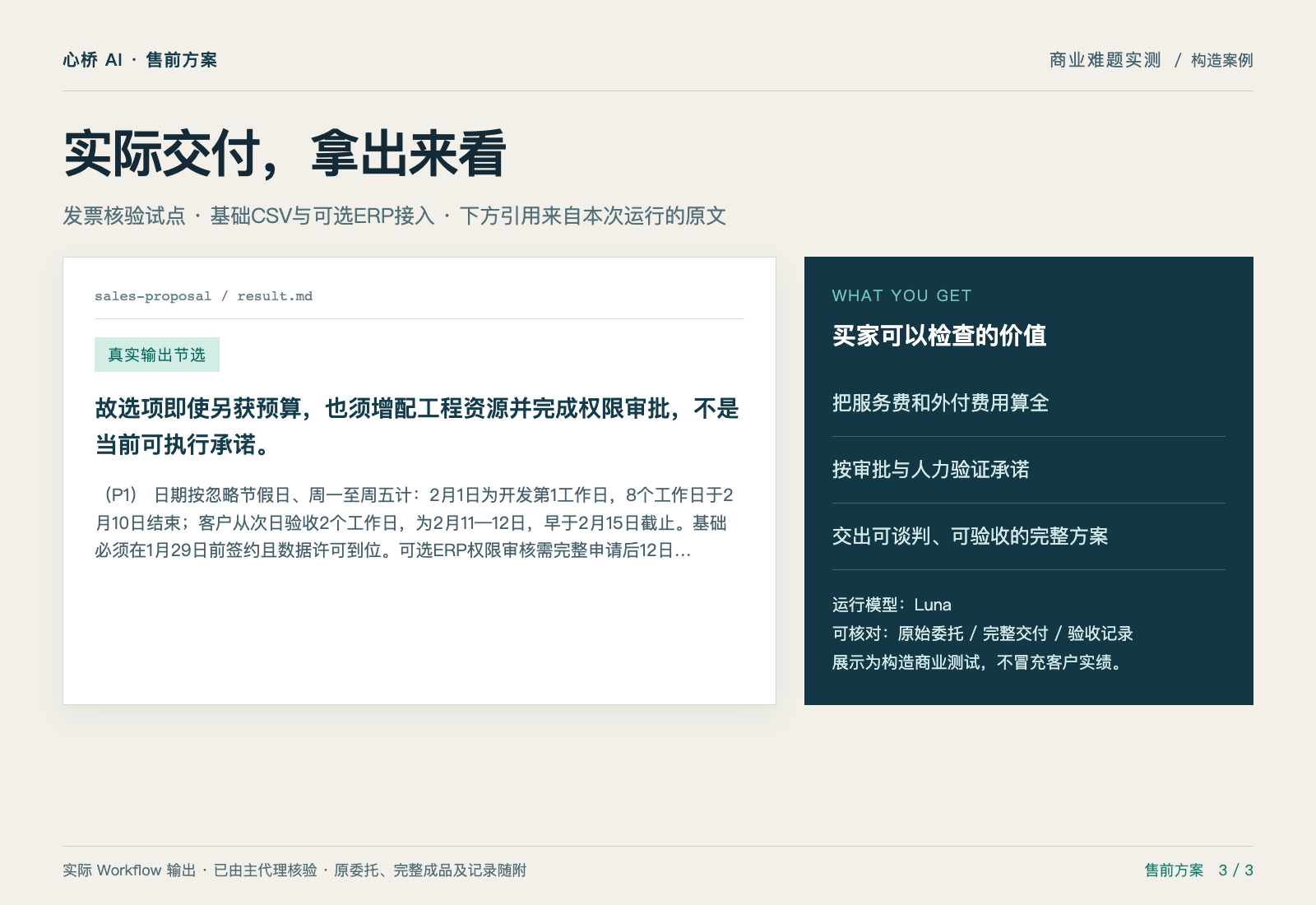 能签的方案,要同时过预算、人力和日期三道关 — 实际交付摘录